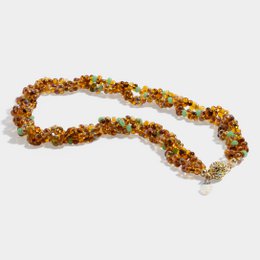 Collier perlé tonique écaille de tortue avec fermoir plaqué or magnétique, bijoux de déclaration