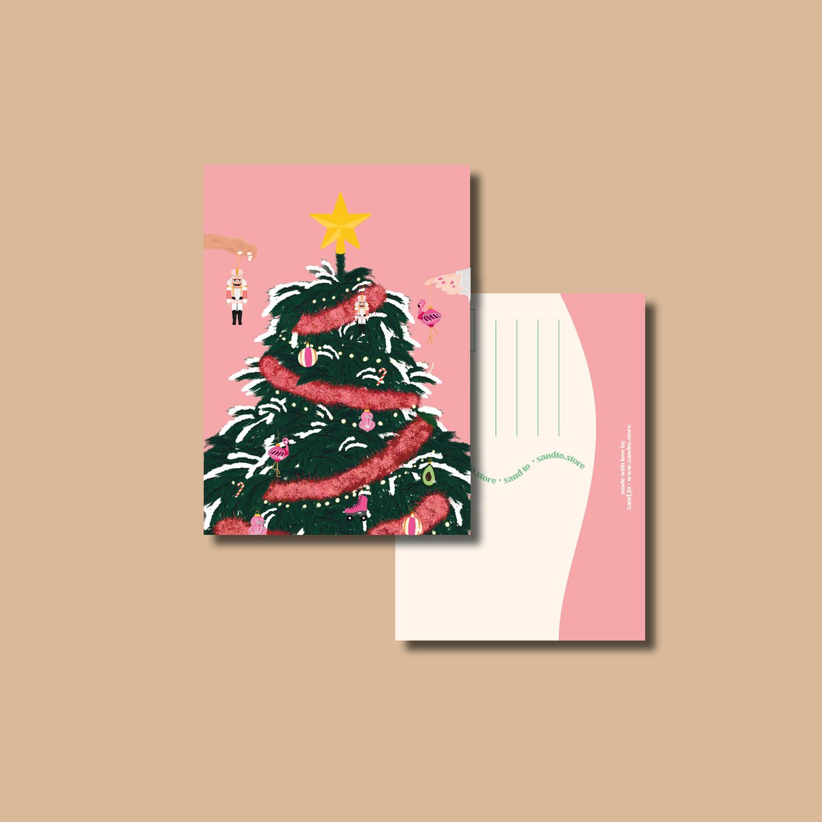 Filling the Christmas tree card