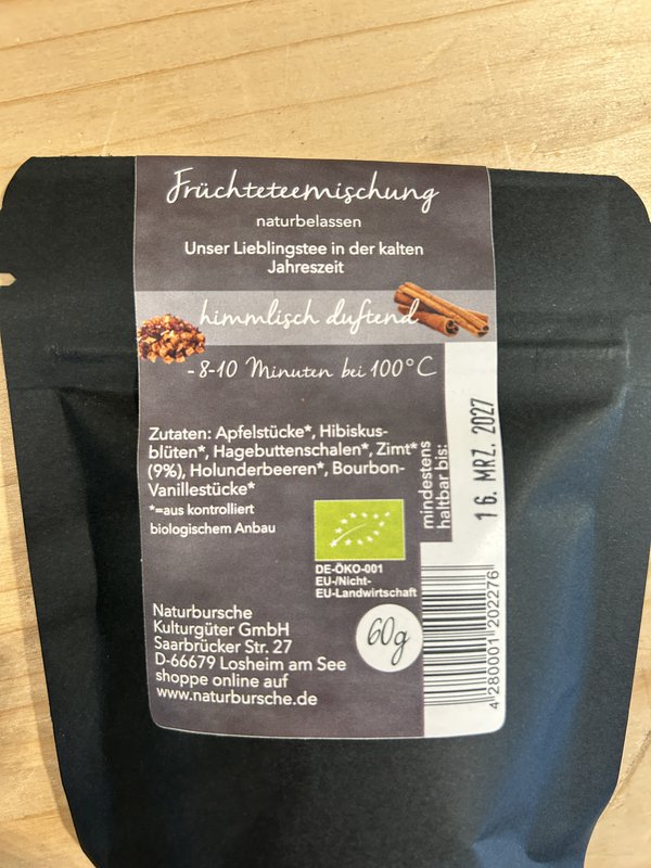 Naturbursche`s Biotee nr. 8 - Vinterfrugter med kanel