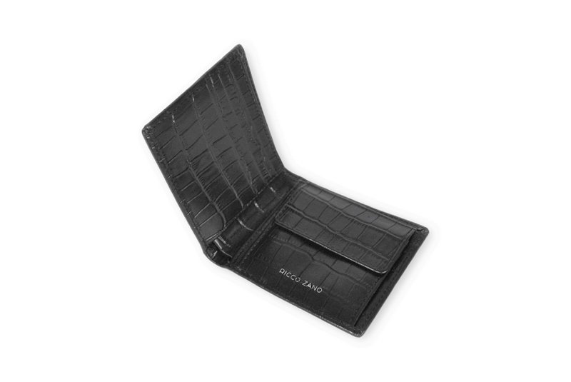 OTAVIO Black Croc Wallet