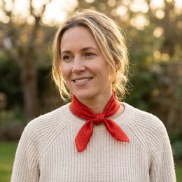 Red Square Scarf Dalila v2 - 100% Silk