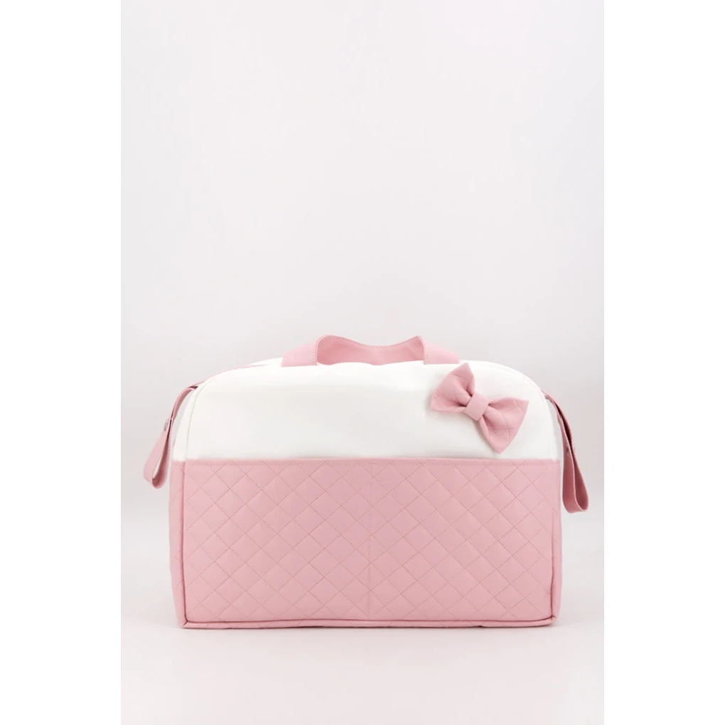 Sac de maternité matelassé pour bébé avec nœud, bleu