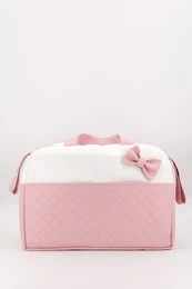 Sac de maternité matelassé pour bébé avec nœud, bleu