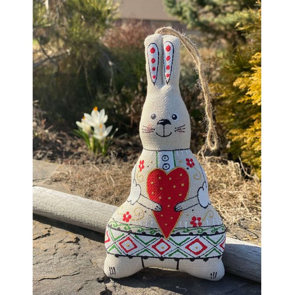Easter Doe-hare with a heart