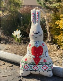 Easter Doe-hare with a heart