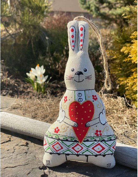 Easter Doe-hare with a heart