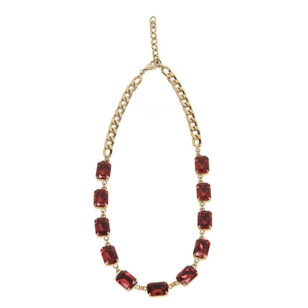 Pax Gold Plated Necklace With Ruby Crystals