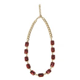 Pax Gold Plated Necklace With Ruby Crystals