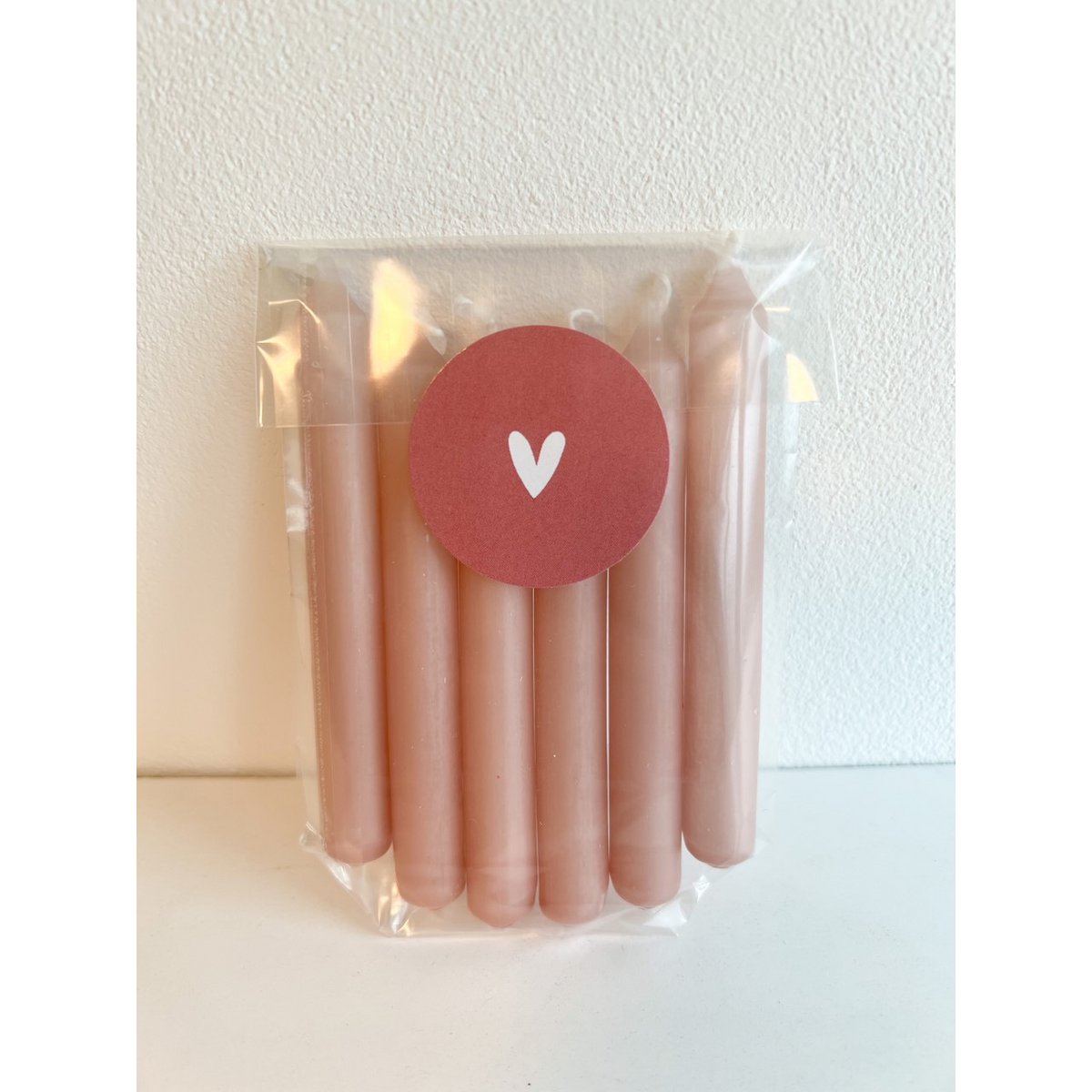 Sæt med 6 mini lys pink