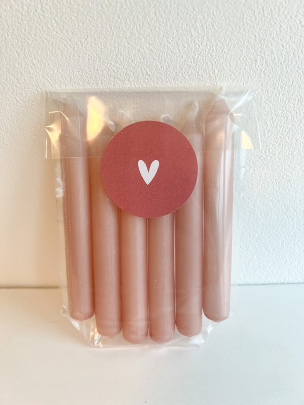 Sæt med 6 mini lys pink