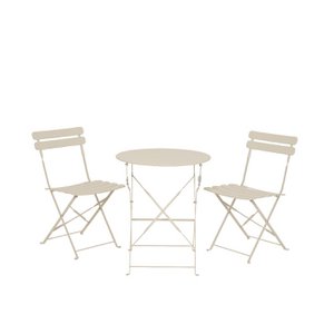 Bistroset gebroken wit staal Ø60xH71cm