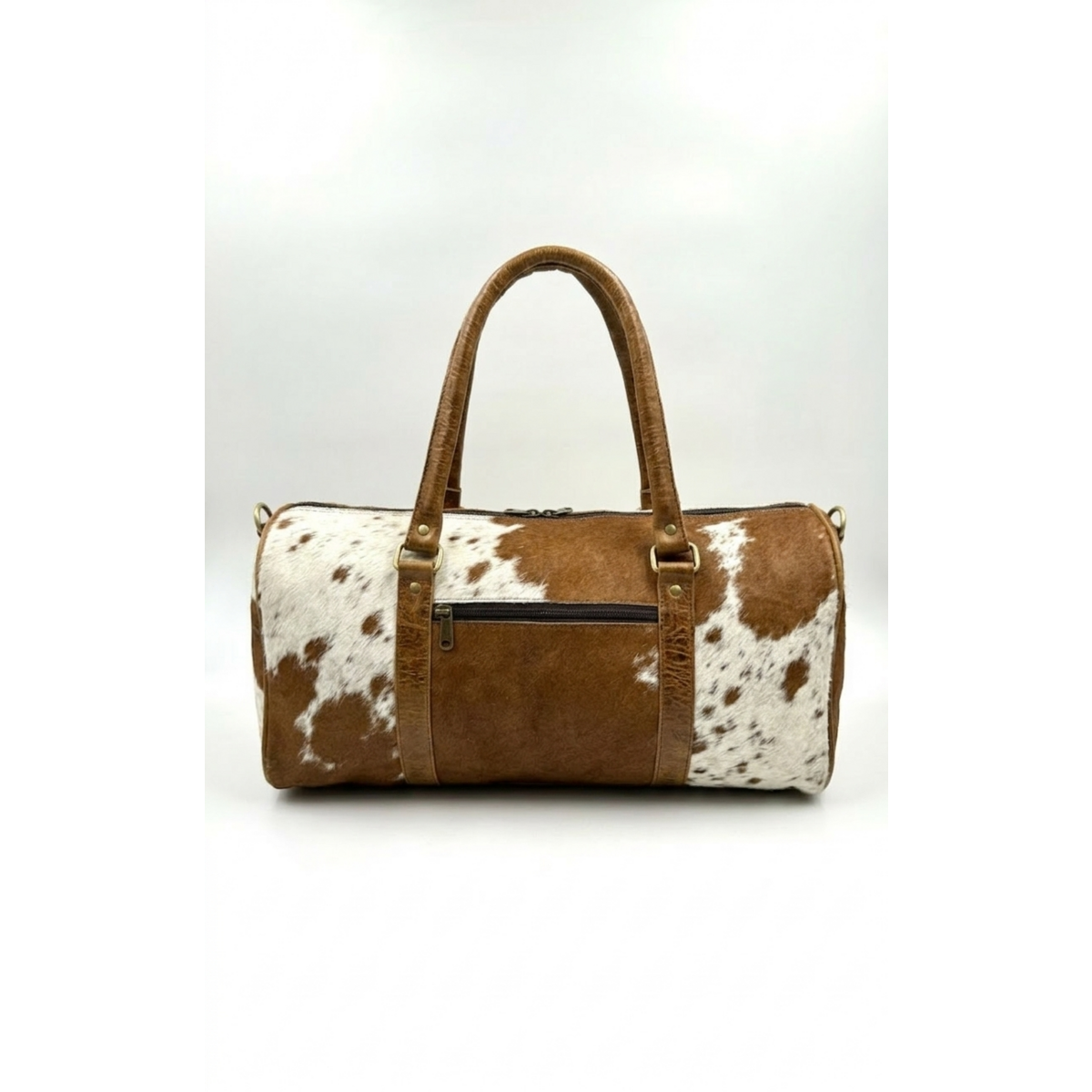 Handmade Leather & Natural Fur Travel Bag – Artisan 42cm "Apex" Duffle & Unique Unisex Weekender