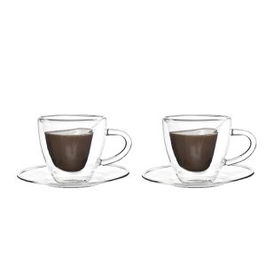 Doppelwandbecher Kaffee im Herzen 150 ml - Los 2