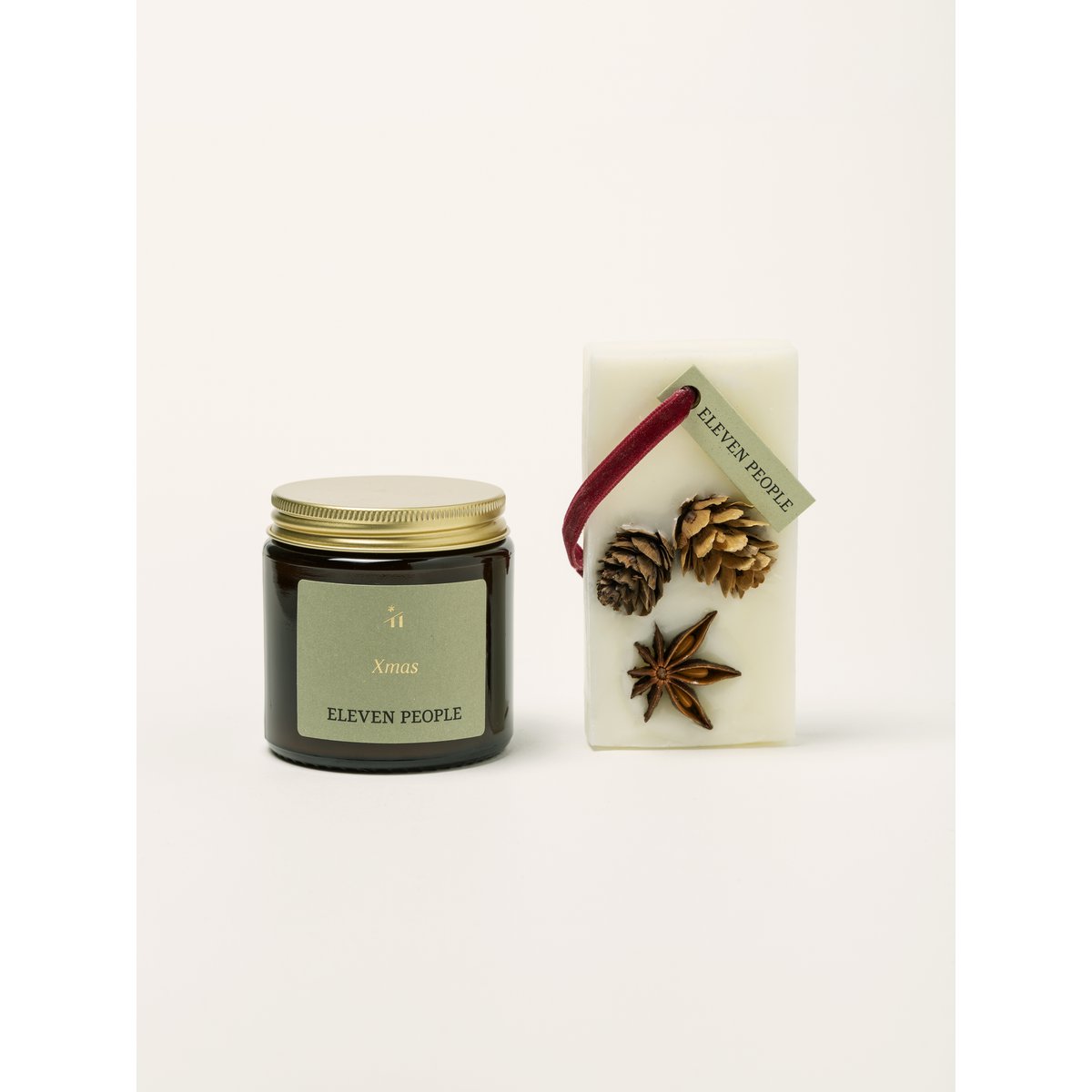 Confezione regalo di Natale Candela + Deodorante per ambienti con cera per armadio