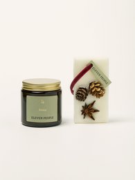 Confezione regalo di Natale Candela + Deodorante per ambienti con cera per armadio