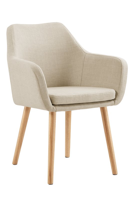 Armlehnstuhl Strukturstoff Beige
