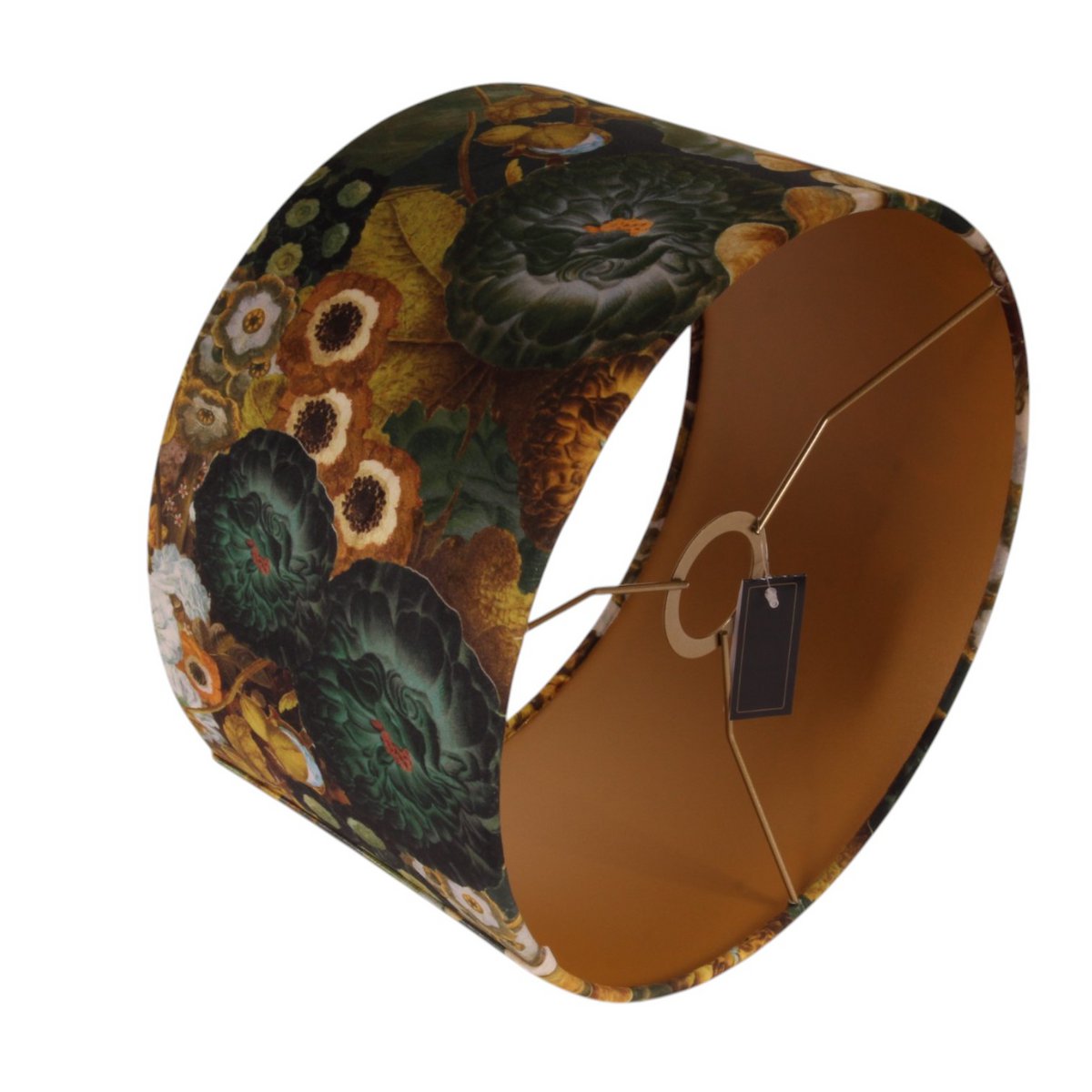 Paralume 30 cm - Stampa Floreale - Verde - Tessuto