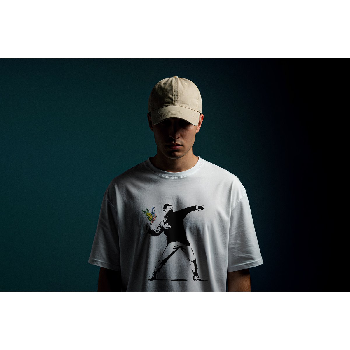 Banksy's Graffiti T-shirt Unisex - The Flower Thrower