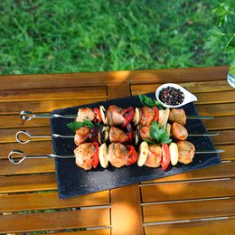 Premium Saflik skewers made of stainless steel with frame