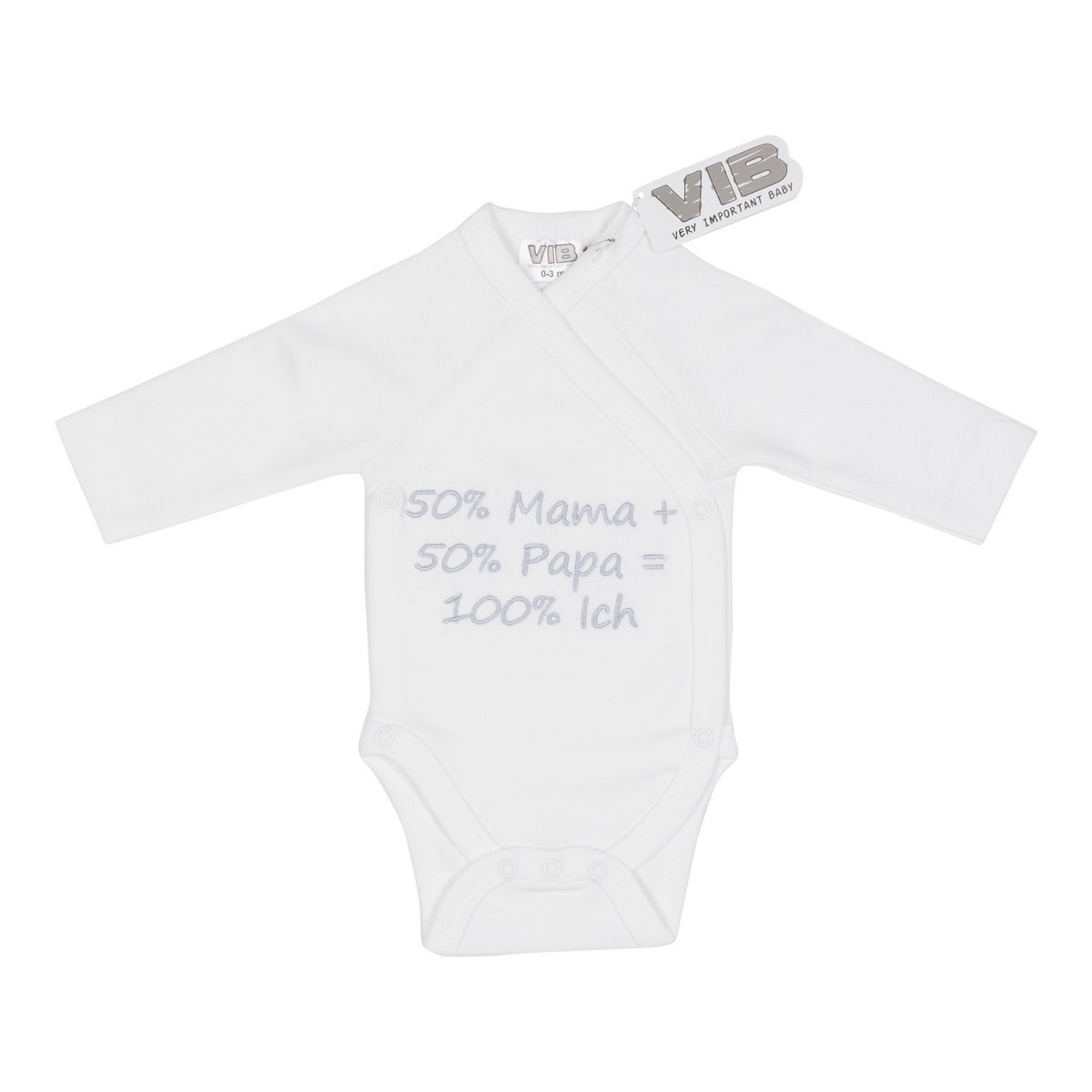 Body "50% Mama + 50% Papa = 100% Ich" Blanc