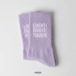 FCKAFDÉ Statement Socken - lilla & hvid