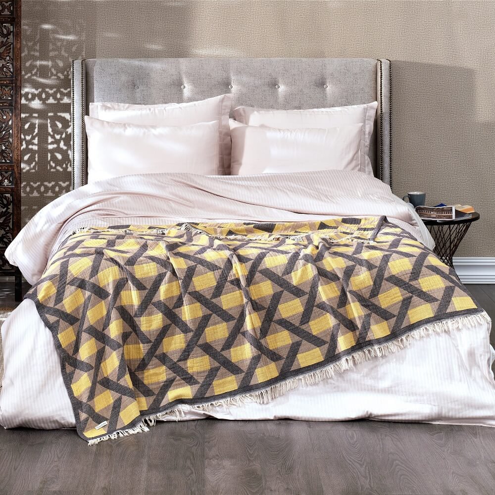 Manta Camden de jacquard de algodón suave