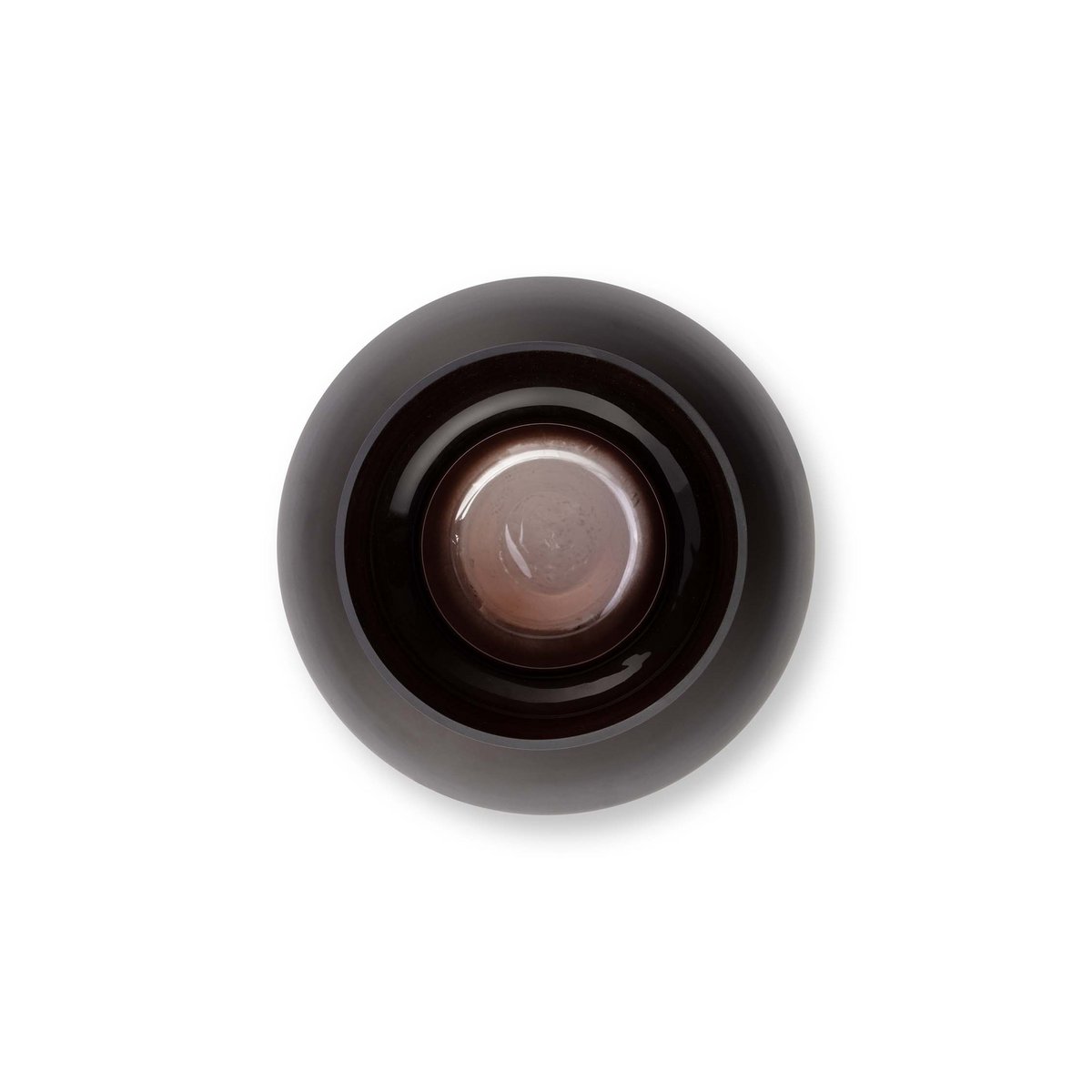 Vase Round Glass Chocolate Brown 23x26cm