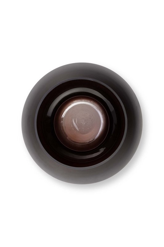Vase Round Glass Chocolate Brown 23x26cm