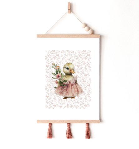 Ente Kinderzimmer Kunstdruck, Ente Poster, Baby Ente Poster, rosa Mädchen Zimmer Poster, süße Ente Druck, Mädchen Kinderzimmer Kunstdruck, Mädchen Zimmer Dekor