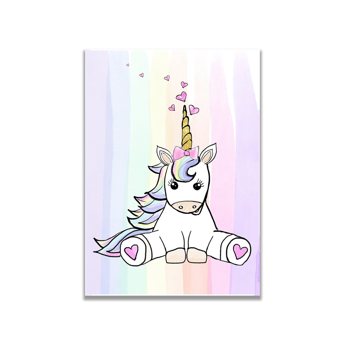 Unicorn Poster A3 – Rainbow and Pastel