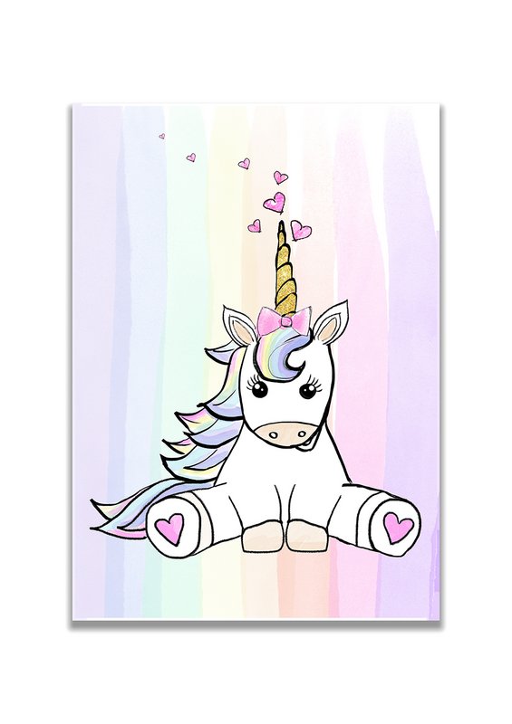 Unicorn Poster A3 – Rainbow and Pastel
