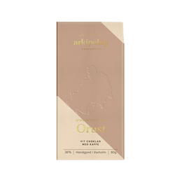 Orust chocolate bar, a smooth and creamy milk chocolate bar with a delicate flavor.