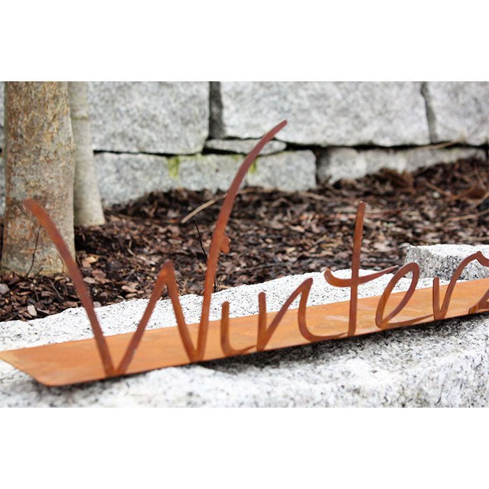 Wintermagisch decoratief bord in patina | Winterdecoratie vintage