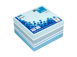 Info notes 75x75mm assorti blok a 400 vel wit, 3 soorten blauw
