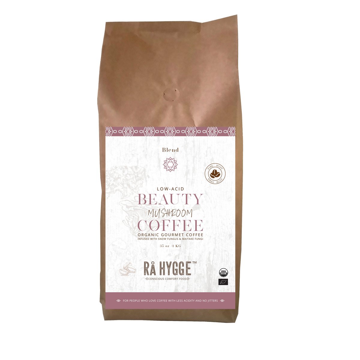 Skønhedssvampekaffe, hele bønner 1 KG