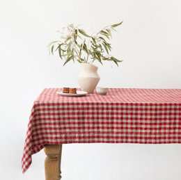 Rød Gingham linned dug