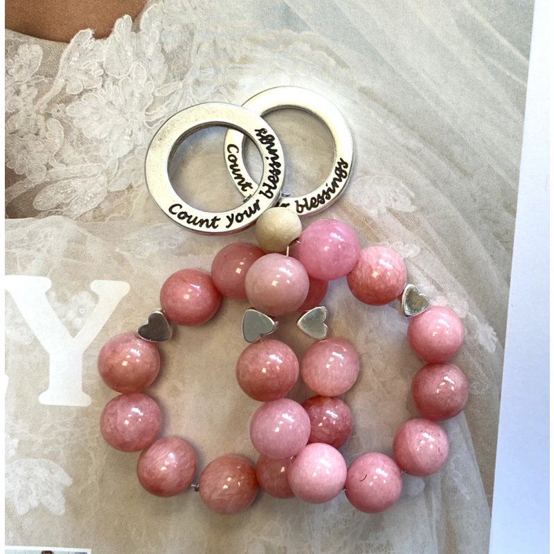 Keychain protective stone Rhodochrosite / love