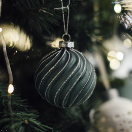 NAVIDAD - BOLA CRISTAL 8CM  DETALLE PURPURINA HH3046375 NO11