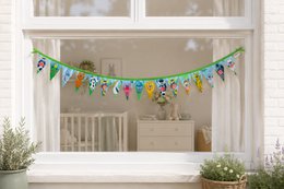 PukArt® | Ghirlanda Nascita in Feltro | Dolce bambino | Doppia faccia