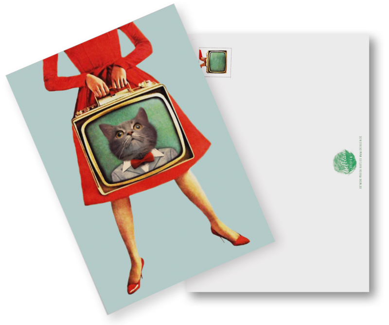 Postkort Katte Katte "Kattefolk"