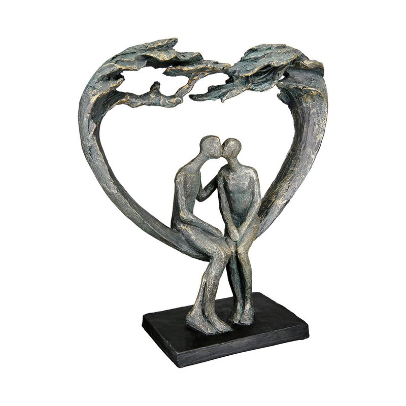 Skulptur Hjertekys under træ H.30 cm