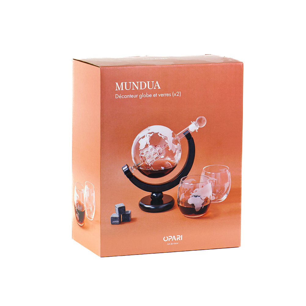 Juego de decantador y vasos Mundua Globe