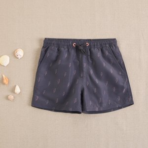 Boy's swimming costume with lightning bolt print and drawstring I32-23313053