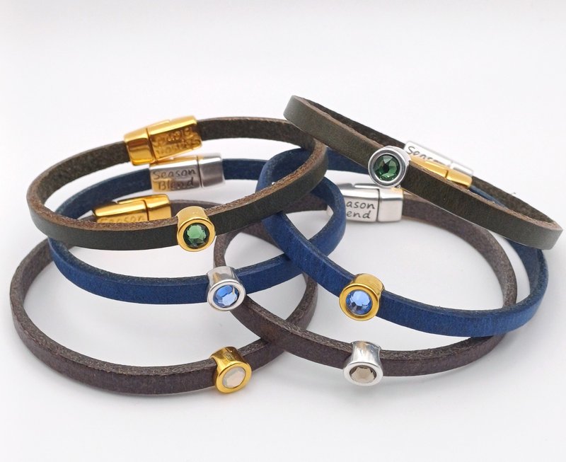 Shorty leather bracelet green