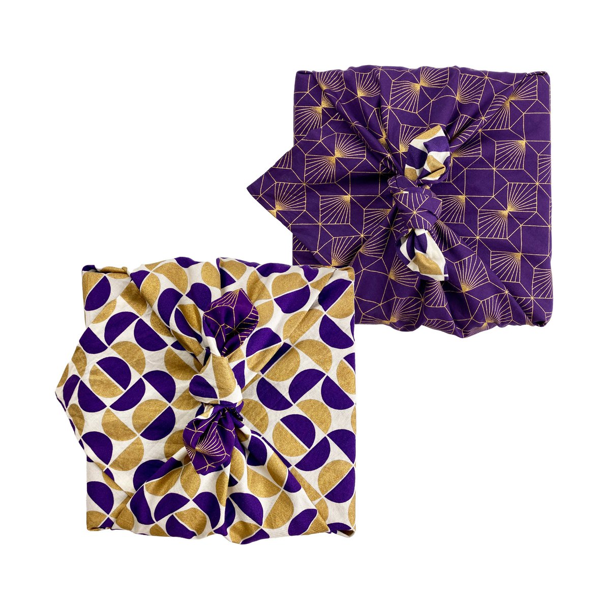 8-teiliges Paket Furoshiki – Pflaumendiamanten und Goldmonde