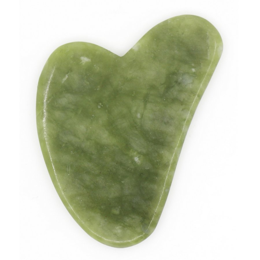 Gua Sha – Green Jade Stone – Delicate and Natural Massage – Well-being Accessory – Free Cover