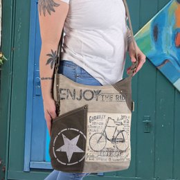 Sac bandoulière femme Sunsa. Sac à main en toile (toile) & cuir. Sac à bandoulière style vintage. Grand sac à bandoulière pour femme.