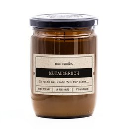 A tall, round scented candle with a warm, earthy fragrance. Made from natural soy wax and essential oils.