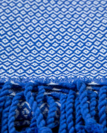 Asciugamano Spa Hammam in cotone SAMOS – Senza sabbia – Blu/Azzurro - 180x100 cm