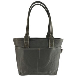 Domelo shopper i voksbehandlet lærred til kvinder. Vandafvisende håndtaske. Vegansk skuldertaske. Monokrom dametaske, der passer til A4